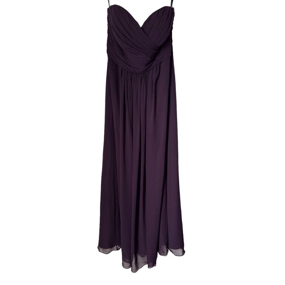 Bill Levkoff Dress Size 12 Chiffon Strapless Bridesmaid Evening Gown Formal Prom